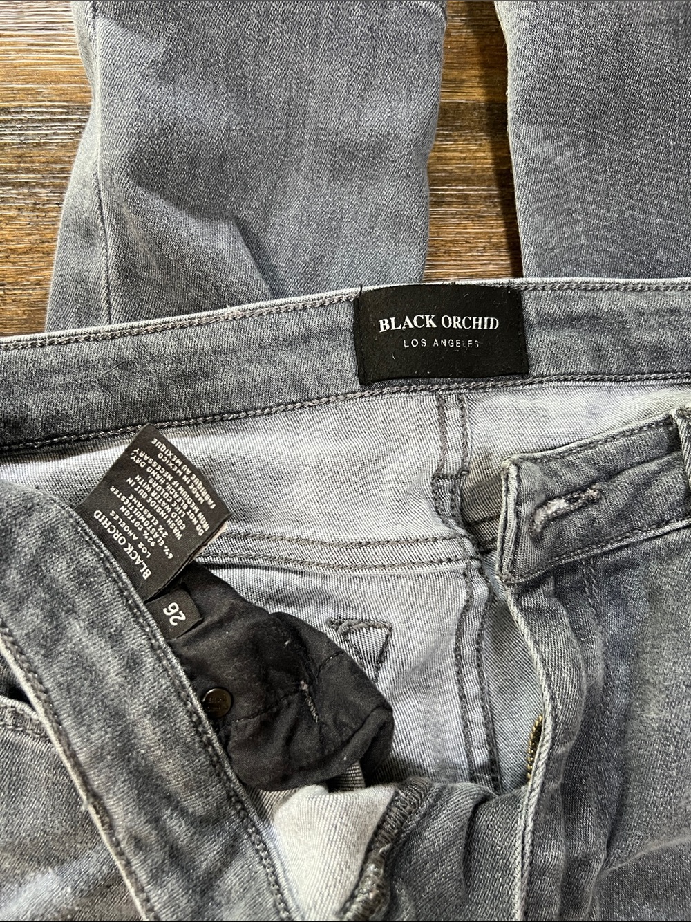 Black Orchid Women's Washed Gray Skinny Jeans